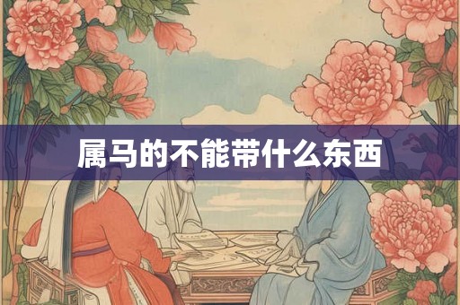 属马的不能带什么东西