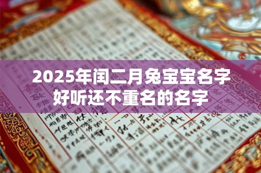 2025年闰二月兔宝宝名字好听还不重名的名字