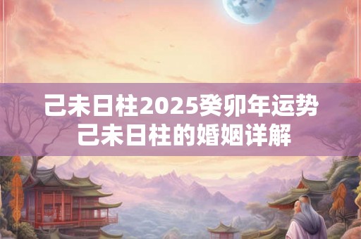 己未日柱2025癸卯年运势 己未日柱的婚姻详解 己未日柱2025癸卯年运势 己未日柱的婚姻详解