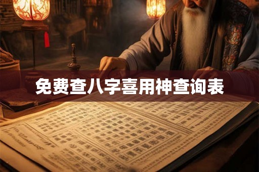 免费查八字喜用神查询表 免费查八字喜用神查询表