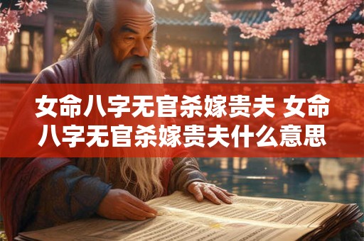 女命八字无官杀嫁贵夫 女命八字无官杀嫁贵夫什么意思 女命八字无官杀嫁贵夫 女命八字无官杀嫁贵夫什么意思