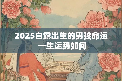 2025白露出生的男孩命运 一生运势如何 2025白露出生的男孩命运 一生运势如何