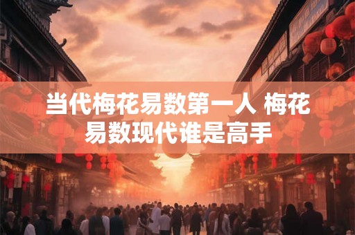 当代梅花易数第一人 梅花易数现代谁是高手