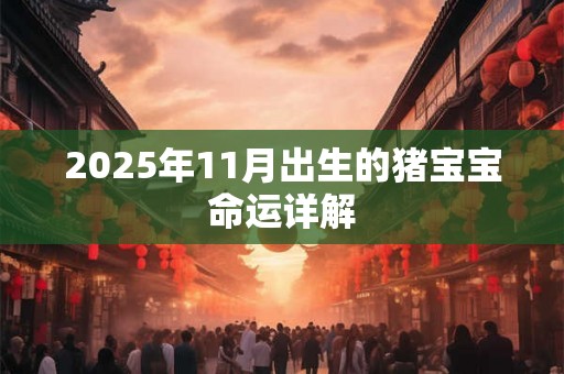 2025年11月出生的猪宝宝命运详解 2025年11月出生的猪宝宝命运详解