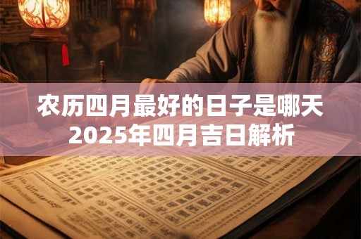 农历四月最好的日子是哪天2025年四月吉日解析