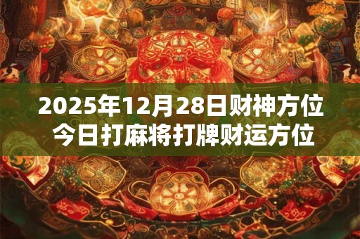 2025年12月28日财神方位 今日打麻将打牌财运方位 2025年12月28日财神方位 今日打麻将打牌财运方位