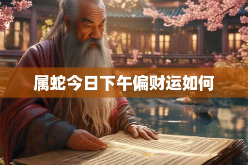 属蛇今日下午偏财运如何 属蛇今日下午偏财运如何