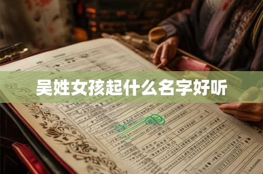 吴姓女孩起什么名字好听 吴姓女孩起什么名字好听