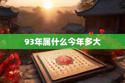 93年属什么今年多大 93年属什么今年多大