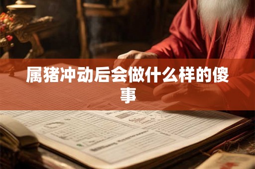 属猪冲动后会做什么样的傻事