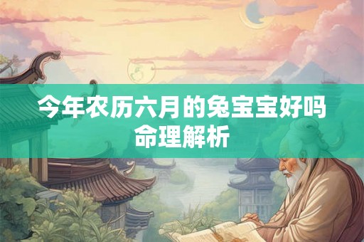 今年农历六月的兔宝宝好吗命理解析 今年农历六月的兔宝宝好吗命理解析