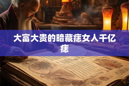 大富大贵的暗藏痣女人千亿痣