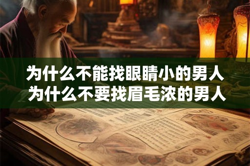 为什么不能找眼睛小的男人 为什么不要找眉毛浓的男人 为什么不能找眼睛小的男人 为什么不要找眉毛浓的男人
