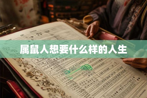 属鼠人想要什么样的人生 属鼠人想要什么样的人生
