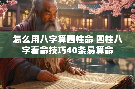 怎么用八字算四柱命 四柱八字看命技巧40条易算命