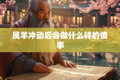 属羊冲动后会做什么样的傻事 属羊冲动后会做什么样的傻事