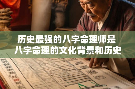 历史最强的八字命理师是 八字命理的文化背景和历史来源 历史最强的八字命理师是 八字命理的文化背景和历史来源
