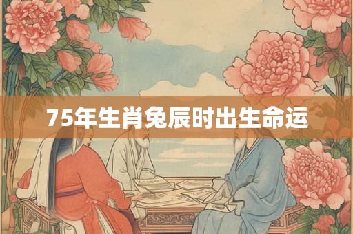 75年生肖兔辰时出生命运