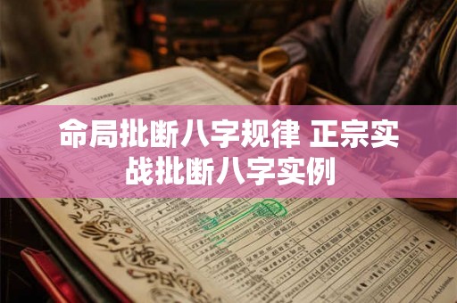 命局批断八字规律 正宗实战批断八字实例 命局批断八字规律 正宗实战批断八字实例