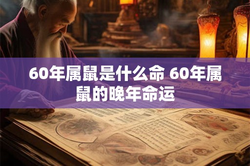 60年属鼠是什么命 60年属鼠的晚年命运 60年属鼠是什么命 60年属鼠的晚年命运