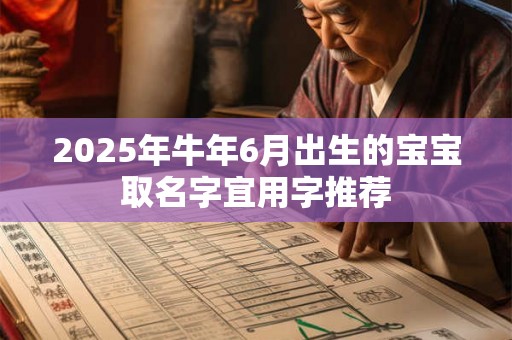 2025年牛年6月出生的宝宝取名字宜用字推荐 2025年牛年6月出生的宝宝取名字宜用字推荐