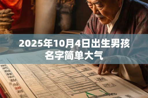 2025年10月4日出生男孩名字简单大气