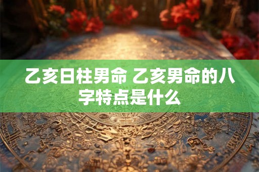 乙亥日柱男命 乙亥男命的八字特点是什么