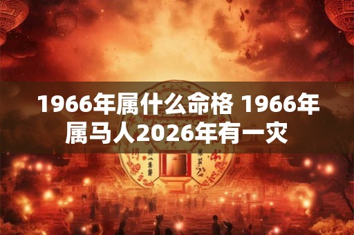 1966年属什么命格 1966年属马人2026年有一灾