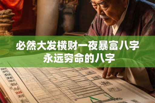 必然大发横财一夜暴富八字 永远穷命的八字