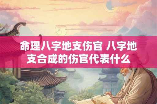命理八字地支伤官 八字地支合成的伤官代表什么 命理八字地支伤官 八字地支合成的伤官代表什么
