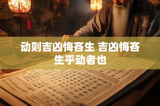 动则吉凶悔吝生 吉凶悔吝生乎动者也 动则吉凶悔吝生 吉凶悔吝生乎动者也