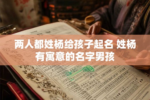 两人都姓杨给孩子起名 姓杨有寓意的名字男孩 两人都姓杨给孩子起名 姓杨有寓意的名字男孩