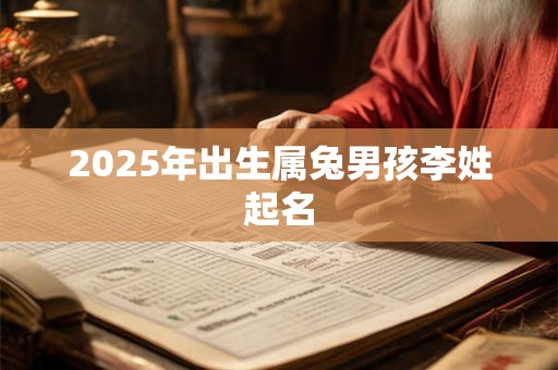 2025年出生属兔男孩李姓起名 2025年出生属兔男孩李姓起名