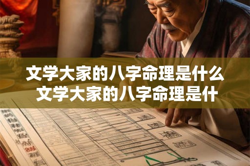 文学大家的八字命理是什么 文学大家的八字命理是什么意思