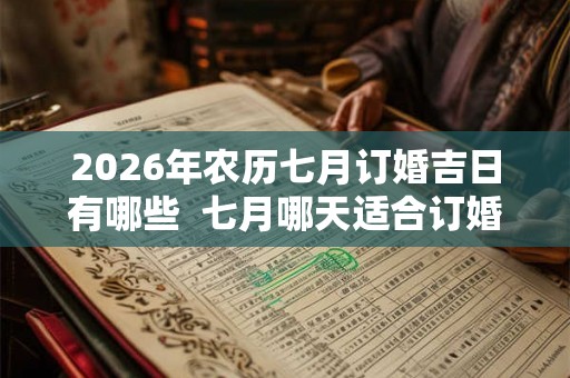 2026年农历七月订婚吉日有哪些 七月哪天适合订婚 2026年农历七月订婚吉日有哪些 七月哪天适合订婚