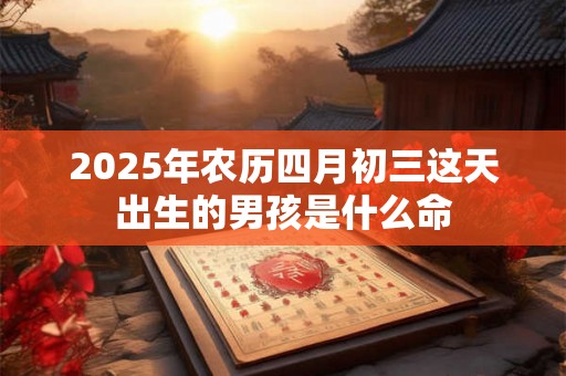 2025年农历四月初三这天出生的男孩是什么命 2025年农历四月初三这天出生的男孩是什么命