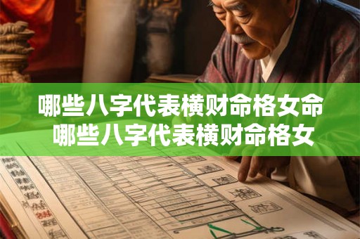 哪些八字代表横财命格女命 哪些八字代表横财命格女命婚姻