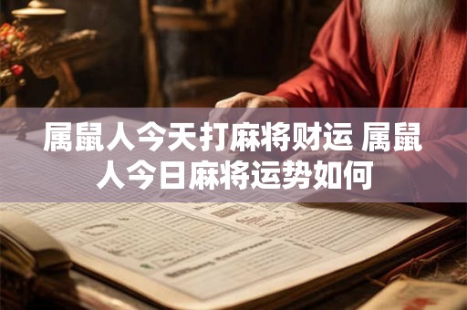 属鼠人今天打麻将财运 属鼠人今日麻将运势如何 属鼠人今天打麻将财运 属鼠人今日麻将运势如何
