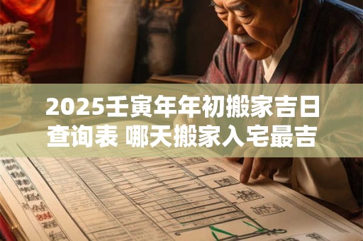 2025壬寅年年初搬家吉日查询表 哪天搬家入宅最吉利