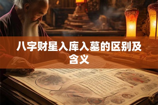 八字财星入库入墓的区别及含义 八字财星入库入墓的区别及含义