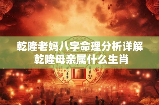 乾隆老妈八字命理分析详解 乾隆母亲属什么生肖
