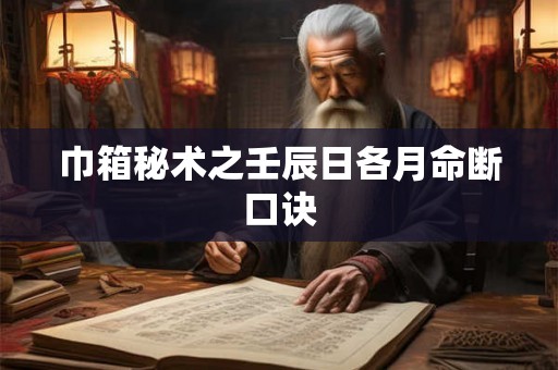 巾箱秘术之壬辰日各月命断口诀 巾箱秘术之壬辰日各月命断口诀