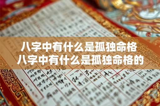 八字中有什么是孤独命格 八字中有什么是孤独命格的人 八字中有什么是孤独命格 八字中有什么是孤独命格的人