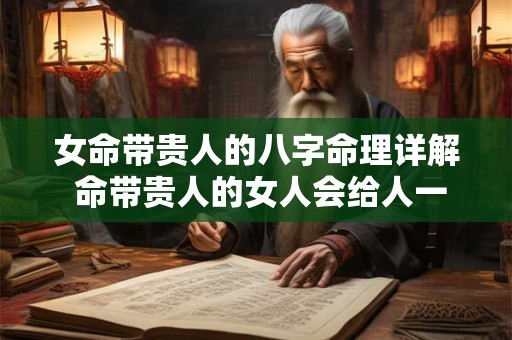 女命带贵人的八字命理详解 命带贵人的女人会给人一种什么感觉 女命带贵人的八字命理详解 命带贵人的女人会给人一种什么感觉
