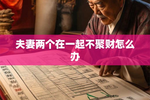 夫妻两个在一起不聚财怎么办