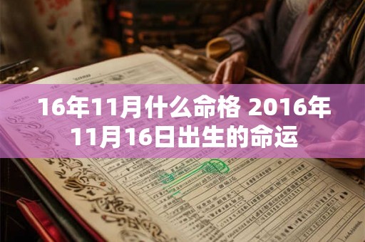 16年11月什么命格 2016年11月16日出生的命运 16年11月什么命格 2016年11月16日出生的命运
