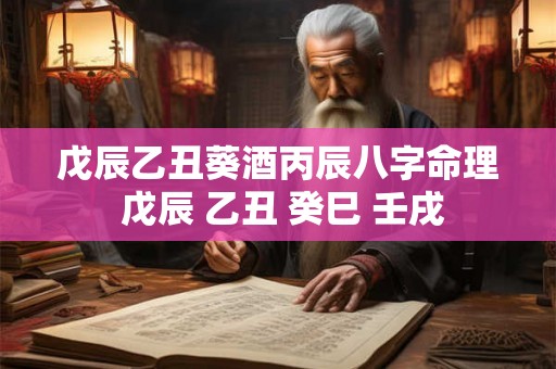 戊辰乙丑葵酒丙辰八字命理 戊辰 乙丑 癸巳 壬戌