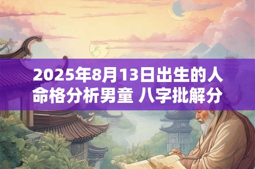 2025年8月13日出生的人命格分析男童 八字批解分析