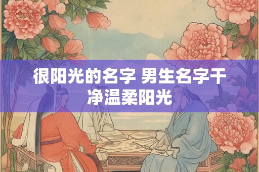 很阳光的名字 男生名字干净温柔阳光 很阳光的名字 男生名字干净温柔阳光