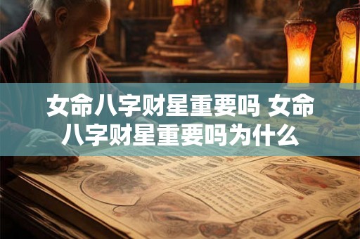 女命八字财星重要吗 女命八字财星重要吗为什么